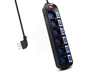 Ewent ew3850 limitador de tensión negro 6 salidas ac 220 v 1,5 m