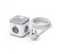 REGLETA CUBO EWENT BLOQUE 3 TOMAS SHUCKO & 2 USB-A & 2USB-C