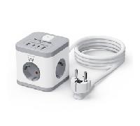 Ewent EW3863 Regleta 3 Tomas SHUCKO+2USB-A+2USB-C EW3863