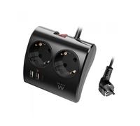 Ewent EW3871 base múltiple 1,5 m 3 salidas AC Interior Negro