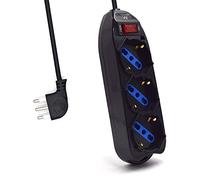 Ewent EW3913 Regleta de enchufes 3 Regleta de enchufes Italiano 10/16A + Schuko, protección sobrecarga Sobretensión 250V/2500W Enchufe Italiano 10A, Cable Negro 1,5m Clase nergética