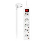 Ewent Regleta EW3916 5 tomas Schuko 16A con interruptor blanca