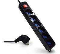 Ewent Regleta EW3924 – 6 tomas Schuko con botón ON/OFF, negra
