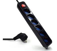 Ewent Regleta EW3924 – 6 tomas Schuko con botón ON/OFF, negra