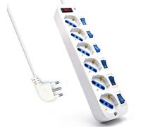 Ewent EW3930 Base múltiple Interior 1,5 m 6 Salidas AC Blanco - Bases múltiples (Interior, 1,5 m, 6 Salidas AC, Tipo L, Blanco, 250 V)