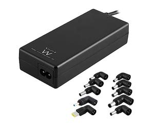Ewent EW3965 - Cargador Universal Portátil - Selección Automática de Voltaje - 10 Enchufes - Para casi Cualquier Portátil o Netbook de hasta 90 W - Protección contra Sobre corriente