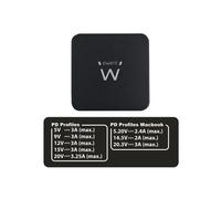 Ewent - EW3980 adaptador e inversor de corriente Interior 65 W Negro