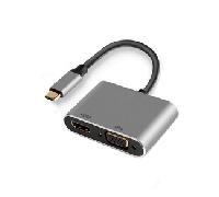 Adaptador Gigabit Ewent USB-C (Dual Display) para HDMI y VGA