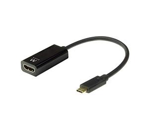Ewent EW9823 Adaptador de Cable de vídeo 0,15 m USB Tipo C HDMI Tipo A (Estándar) Negro