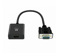 Ewent EW9866 adaptador de cable de vídeo 0,202 m VGA (D-Sub) HDMI + 3.5mm Negro