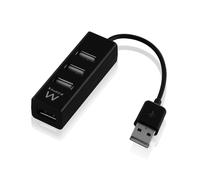Ewent hub USB 2.0 de alta velocidad 4 puertos USB-A negro