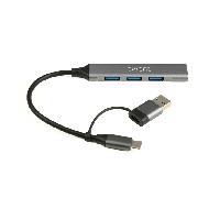 EWENT HUB USB-A-C 5Gbps 3puertos 3.1 USB A alum