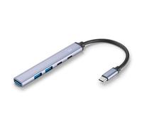 Ewent Hub USB C 3.0, Adaptador Hub USB-C Multipuerto 5 en 1, 1x USB-C PD100W, 1x USB-C, 3X USB-A, Adaptador Ladrón Compatible para iPhone, PC, MacBook Pro/Air, iPad, Samsung; Cable de 15 cm