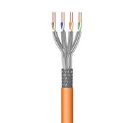 Ewent IM1226 50m Bobina Cable de Red Ethernet CAT.7|LSZH|S-FTP|AWG23/1|CU Cobre Puro Sólido|CPR, Clase B2ca&Eca|10GBit Ethernet|1200 MHz|ideal para PC,Router,Modem,Switch,TV,PS5,Xbox, NARANJA 50Metros