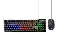 Ewent Juego de teclado y mouse para juegos, retroiluminación LED, sensibilidad ajustable hasta 3600 ppp, diseño de teclado QWERTY italiano 105 teclas, 19 teclas anti-ghosting -12