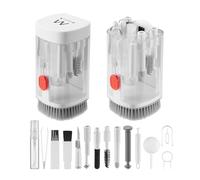 Ewent Kit de Limpieza Multifuncional 21 en 1, Accesorios de Limpieza para Auriculares, Teclados, Monitores de PC, Smartphones, Tablets, Cámaras y Pantallas, Compacto y Portátil, Blanco