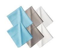 Ewent Kit de Paños de Limpieza de Microfibra, 15x18 cm, 6 Unidades (2 Blancos, 2 Grises, 2 Azules), para Pantallas y Dispositivos Electrónicos