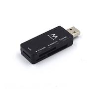 Ewent Lecteur de Cartes mémoire SD de Unidad Flash USB, Lector de Tarjetas SD USB 2.0, Tarjeta de Memoria SD/Adaptador de Tarjeta Flash para PC, Macbook Pro, Compatible con MMC/TF/SDXC/SDHC y Micro