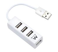 Ewent Hub USB EW1122 – 4 puertos USB 2.0 – Blanco