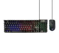 Teclado y Ratón Ewent PL3201 Negro Multicolor Qwerty Español