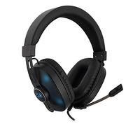 Ewent PL3321|Auriculares Gaming con micrófono ajustable|Iluminación RGB|Adaptador Jack de 3,5 mm|Cable de 1,5M|Auriculares over-ear|Auriculares gaming para PS4-PS5/Xbox One-Xbox X/Switch/PC|Negro,Azul