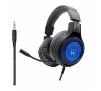Ewent PL3322|Auriculares para juegos con micrófono flexible|Con conector de 3,5 mm|Con cable con controlador de 50 mm|Largo avo de 1,5 M|Auriculares para juegos para PS4-PS5/Xbox One-Xbox X|Negro,Azul