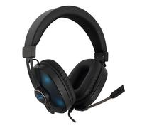 Ewent PL3321|Auriculares Gaming con micrófono ajustable|Iluminación RGB|Adaptador Jack de 3,5 mm|Cable de 1,5M|Auriculares over-ear|Auriculares gaming para PS4-PS5/Xbox One-Xbox X/Switch/PC|Negro,Azul