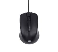 Ewent Ratón Óptico con Cable USB de 1000 dpi y 3 Botones, Diseño Ergonómico, Ambidiestro para PC/Mac/Portátil/Laptop/Chromebook - Negro