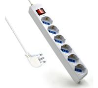 Ewent regleta con 6 tomas tipo l/f (schuko) de 10/16a - interruptor on