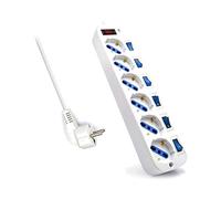 Ewent Regleta Enchufes 6 Tomas Con Interruptor Ewent Ew3932-5m 3500w Blanco