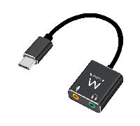 ewent tarjeta de sonido usb tipo c con 2 jack de 35 mm