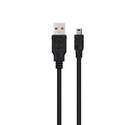 Ewent USB 2.0 Tipo de Cable A/B Macho/Mini, la Carga y sincronización para Sistemas de navegación, cámaras Digitales, MP3, Doble blindado de 28 AWG de Cobre, 1,8 m, Negro