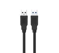 Ewent USB 3.0 Tipo de Cable A/varón a un/Mujer, blindado Doble de 28 AWG de Cobre, de transferir hasta 5GMbit Velocidad, Longitud de Cable 1m, Negro