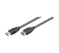 Ewent USB 3.0 Tipo de Cable A/varón a un/Mujer, blindado Doble de 28 AWG de Cobre, Velocidad de Transferencia de hasta 5GMbit, 1,8 m, Negro