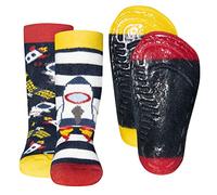 EWERS 2-pack de calcetines SoftStep, calcetines con suela antideslizante para niños, calcetines antideslizantes con suela de goma, 2 pares de calcetines antideslizantes para niños, talla 29-30