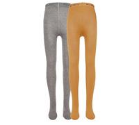 EWERS 2 paquetes de leotardos para bebés y niños, colores sólidos, paquete doble de leotardos de algodón para niñas y niños, HECHO EN EUROPA, gris/amarillo, talla 110-116