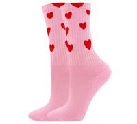 EWERS Calcetines 'Hearts' rosa / rojo violáceo 39-41 rosa / rojo violáceo