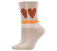 EWERS Calcetines 'Herz' beige oscuro / naranja neón / naranja oscuro / offwhite 39-42 beige oscuro / naranja neón / naranja oscuro / offwhite