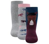 EWERS Calcetines 'Pferd' turquesa / gris moteado / rojo oscuro / negro 35-38 turquesa / gris moteado / rojo oscuro / negro