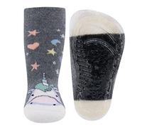 EWERS stopper socks unicorn, calcetines con suela antideslizante para niñas, con suela de goma, MADE IN GERMANY, 1 par de calcetines antideslizantes para niños, gris, talla 27-28