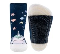 EWERS stopper socks unicorn, calcetines con suela antideslizante para niñas, con suela de goma, MADE IN GERMANY, 1 par de calcetines antideslizantes para niños, azul, talla 21-22