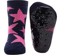 EWERS Stoppersocken Sterne, Socken mit Antirutschsohle für Mädchen und Jungen, Anti-Rutsch-Socken mit Gummisohle, MADE IN GERMANY, 1 Paar rutschfeste Kindersocken, Pink, Größe 18-19