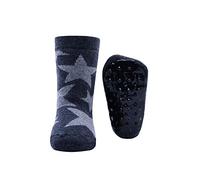 EWERS Stoppersocken Sterne, Socken mit Antirutschsohle für Mädchen und Jungen, Anti-Rutsch-Socken mit Gummisohle, MADE IN GERMANY, 1 Paar rutschfeste Kindersocken, Grau, Größe 19-20