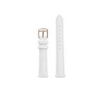 ewgrkba 12 mm, 14 mm, 15 mm, 16 mm, 17 mm, 18 mm, 20 mm, compatible con Tissot Cartier DW, correa blanca, hebilla de reloj de metal dorado rosa, correa de cuero de vaca for mujer(8802matte-RG B,18mm)