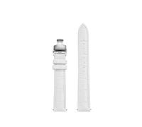 ewgrkba 12 mm, 14 mm, 15 mm, 16 mm, 17 mm, 18 mm, 20 mm, compatible con Tissot Cartier DW, correa blanca, hebilla de reloj de metal dorado rosa, correa de cuero de vaca for mujer(8801matte-silver A,16