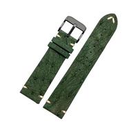 ewgrkba 18 mm 20 mm 22 mm Cuero de avestruz hecho a mano, suave y ultrafino, negro y verde, compatible con correas de reloj Water Ghost, accesorios for hombres y mujeres(Green black buckle,18mm)
