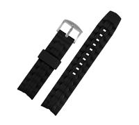 ewgrkba 22 mm Compatible con Casio EF-550 Correa de Reloj de Acero Inoxidable for Hombres Serie EDIFICE Pulsera Correa de Goma de Silicona(Black silver buckle)