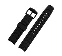 ewgrkba 22 mm Compatible con Casio EF-550 Correa de Reloj de Acero Inoxidable for Hombres Serie EDIFICE Pulsera Correa de Goma de Silicona(Black black buckle)