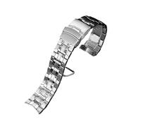 ewgrkba 22 mm Compatible con Casio EF-550 Correa de Reloj de Acero Inoxidable for Hombres Serie EDIFICE Pulsera Correa de Goma de Silicona(Silver)