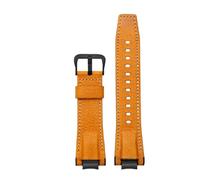 ewgrkba Compatible con Casio G-SHOCK MTG-B3000 Correa de cuero italiano MTG B3000 Correa de reloj de piel de vaca Conector adaptadores de acero inoxidable modificado(A-Brown black)